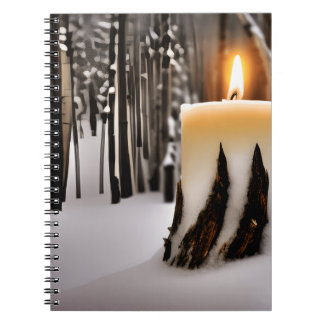 Candle Tree Snow Forest Notitieboek
