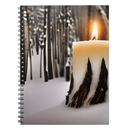 Candle Tree Snow Forest Notitieboek (Voorkant)