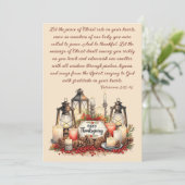 Candlelight Gratitude – Thanksgiving Blessing  Feestdagenkaart (Staand voorkant)