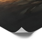 Candlelit Labyrinth Gothic Castle Corridor Art Pri Poster (Hoek)