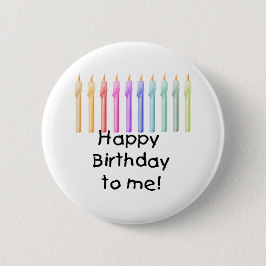Candles Happy Birthday Ronde Button 5,7 Cm (Voorkant)