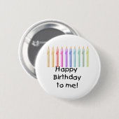 Candles Happy Birthday Ronde Button 5,7 Cm (Voorkant /achterkant)