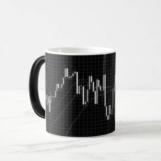 Candlestick Stock Market Chart Magische Mok (Voorkant links)