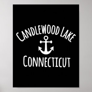 Candlewood Lake Connecticut Zeilen Nautical Anker Poster
