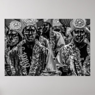 Candombe-drummers bij calls parade, montevideo, ur poster