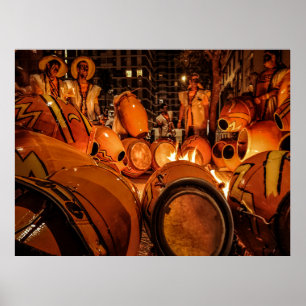 Candombe drums worden getemperd, montevideo, urugu poster