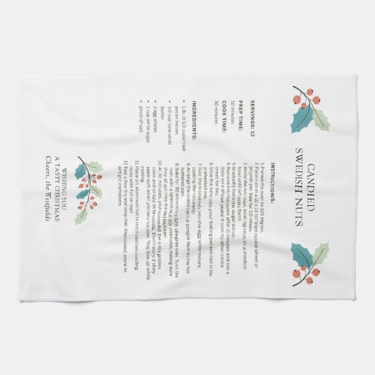 Candone Swedish Nuts Holiday Recette Serviette de  (Horizontal)