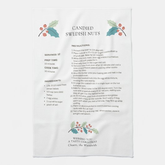 Candone Swedish Nuts Holiday Recette Serviette de  (Vertical)