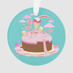 Candy and chocolate cake for birthday party