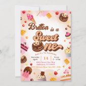 Candy Anniversaire Invitation Sweet One Party (Devant)