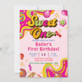 Candy Anniversaire Invitation Sweet One Party (Devant)