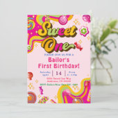 Candy Anniversaire Invitation Sweet One Party (Debout devant)