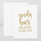 Candy Bar Goud Glitter Betaalbaar Trouwbord Kaart (Voorkant / Achterkant)