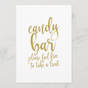 Candy Bar Goud Glitter Betaalbaar Trouwbord Kaart