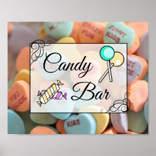 Candy Bar Huwelijk of Baby Shower Bord Poster