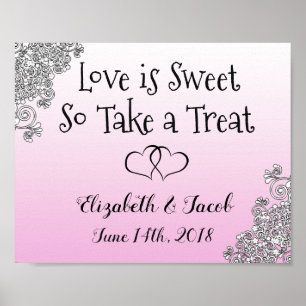 Candy Bar Rose et Black Love is Sweet Poster