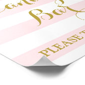 Candy Bar Sign Pink Stripes Gold Snow Poster (Hoek)