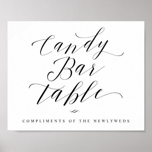 Candy Bar Tafel Chic Bruidsmeisje Borrel of Trouwf Poster (Voorkant)