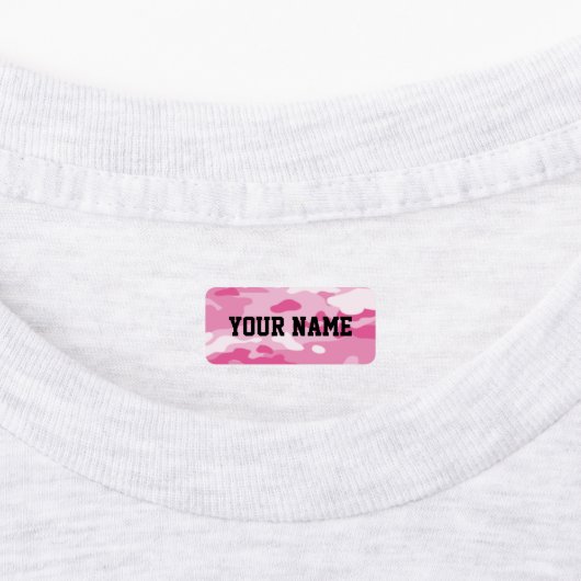 Candy Camo Rectangle Étiquettes de vêtements (Apposé)