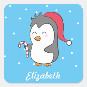 Candy Candy Candy Cane met fijne kerst voor kinder Vierkante Sticker