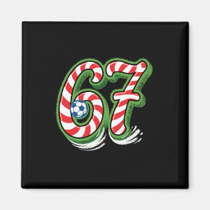 Candy Cane 67 Voetbal Kerst Grappige Sport Magneet