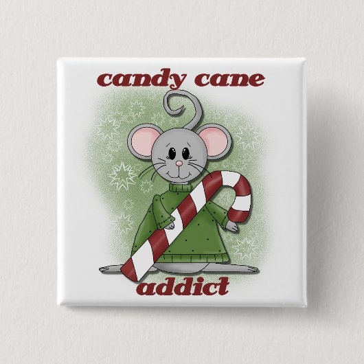 Candy Cane Addict Tshirts en geschenken Vierkante Button 5,1 Cm (Voorkant)