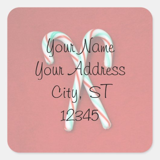 Candy Cane Address Sticker (Voorkant)