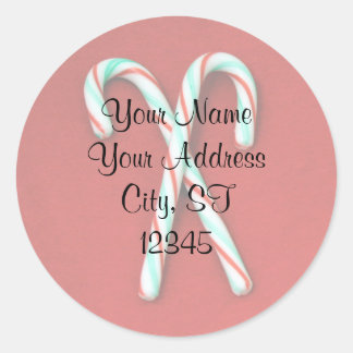 Candy Cane Address Sticker
