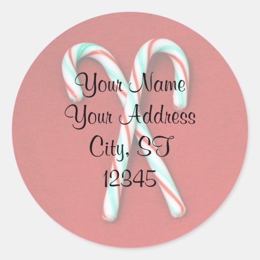 Candy Cane Address Sticker (Voorkant)