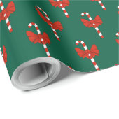 Candy Cane and Bow Cadeaupapier (Rol Hoek)