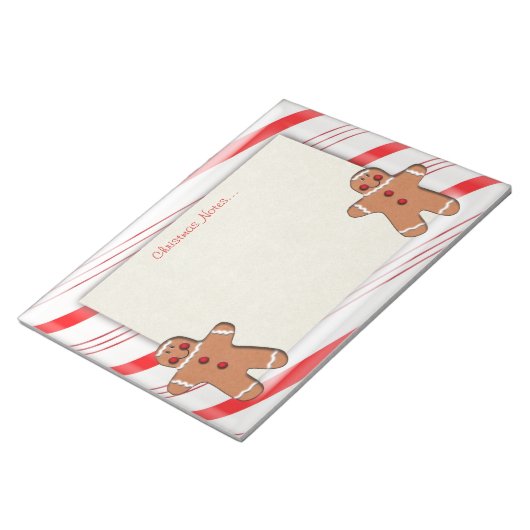 Candy Cane and Gingerbrood Man Cookies Notitieblok (Schuin)