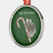 Candy Cane Australian Koala Beren Metalen Ornament (Links)