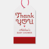 Candy Cane Baby shower Dank u Label Cadeaulabel (Voorkant)