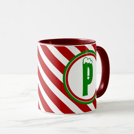 Candy Cane Basics Red/White Mok (Voorkant rechts)