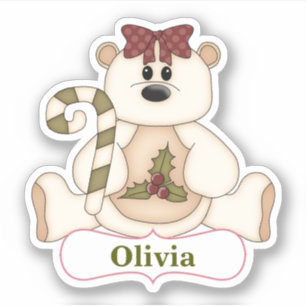 Candy Cane Beer kerstcontour Sticker
