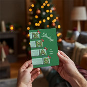 Candy Cane Block XMAS Custom Family Greeting Feestdagenkaart