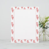 Candy Cane Border Letterhead (Staand voorkant)