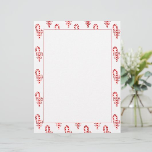 Candy Cane Border Letterhead (Staand voorkant)