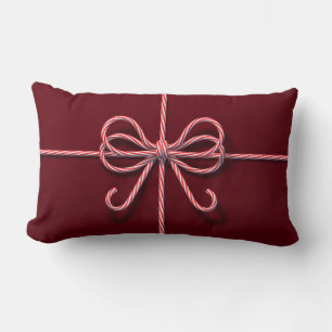 Candy Cane Bow Lumbar Pillow Kussen