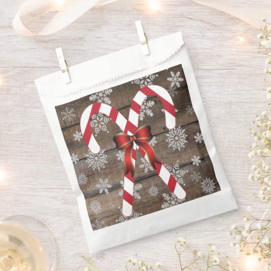 Candy Cane Bow Snowflakes Bedankzakje (Geknipt)