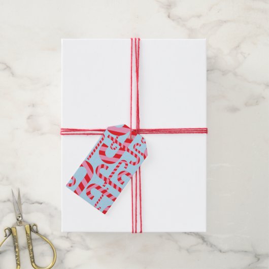 Candy Cane Cadeaulabel (Met Touw)