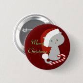 Candy Cane Cat Button (Voorkant /achterkant)