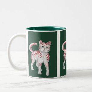 Candy Cane Cat Tweekleurige Koffiemok
