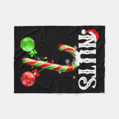 Candy Cane Chest Nuts Couples Funny Chestnuts Xmas Fleece Deken (Voorkant (Horizontaal))