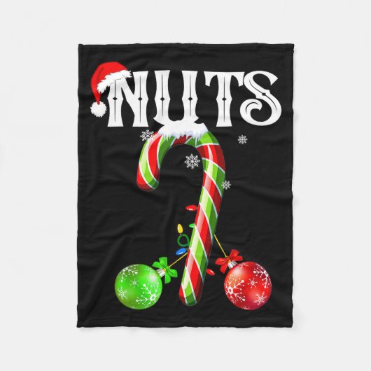 Candy Cane Chest Nuts Couples Funny Chestnuts Xmas Fleece Deken (Voorkant)