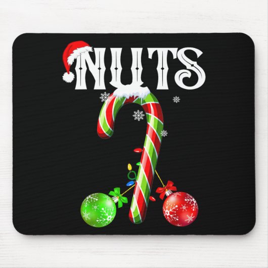 Candy Cane Chest Nuts Couples Funny Chestnuts Xmas Muismat (Voorkant)