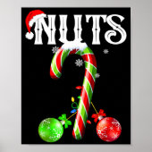 Candy Cane Chest Nuts Couples Funny Chestnuts Xmas Poster (Voorkant)