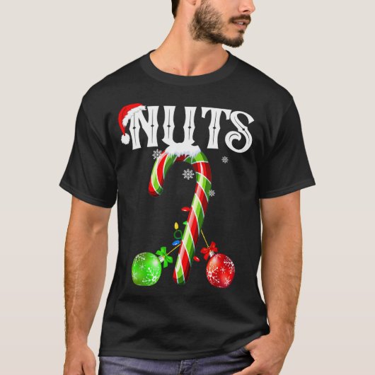 Candy Cane Chest Nuts Couples Funny Chestnuts Xmas T-shirt (Voorkant)
