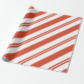 Candy Cane Chorus-Big Stripe Diagonal Cadeaupapier (Uitgerold)