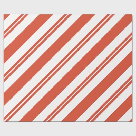 Candy Cane Chorus-Big Stripe Diagonal Cadeaupapier (Zoom)